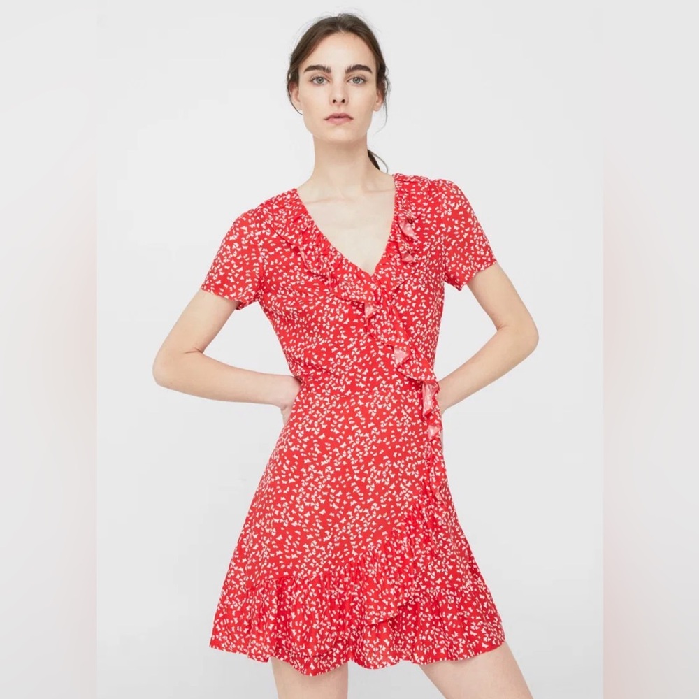 MANGO Ruffled Printed Dress 🦋